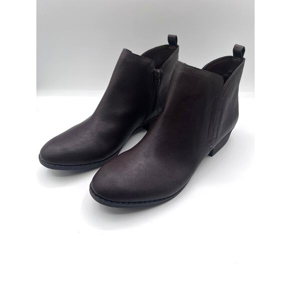 SUN+STONE 'CADEE' ANKLE CASUAL BOOTIES BROWN WOMENS 12M NEW - Picture 4 of 12